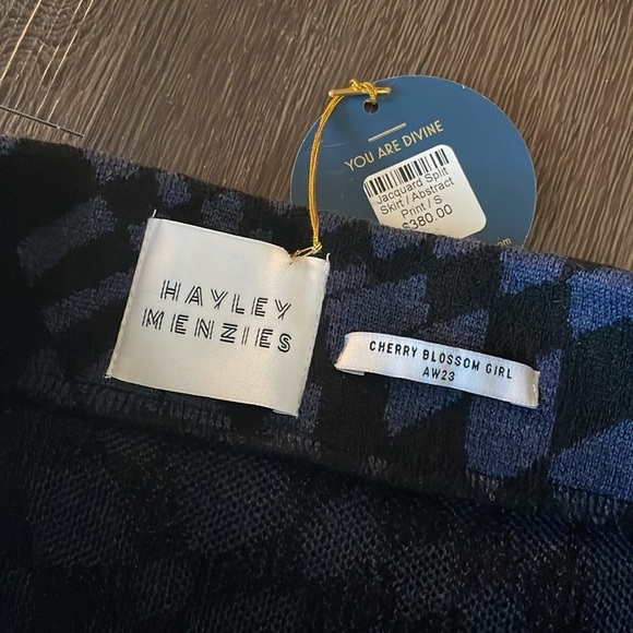 🌸NWT Hayley Menzies cherry blossom girl aw23 jacquard split skirt in abstract S - Picture 3 of 13